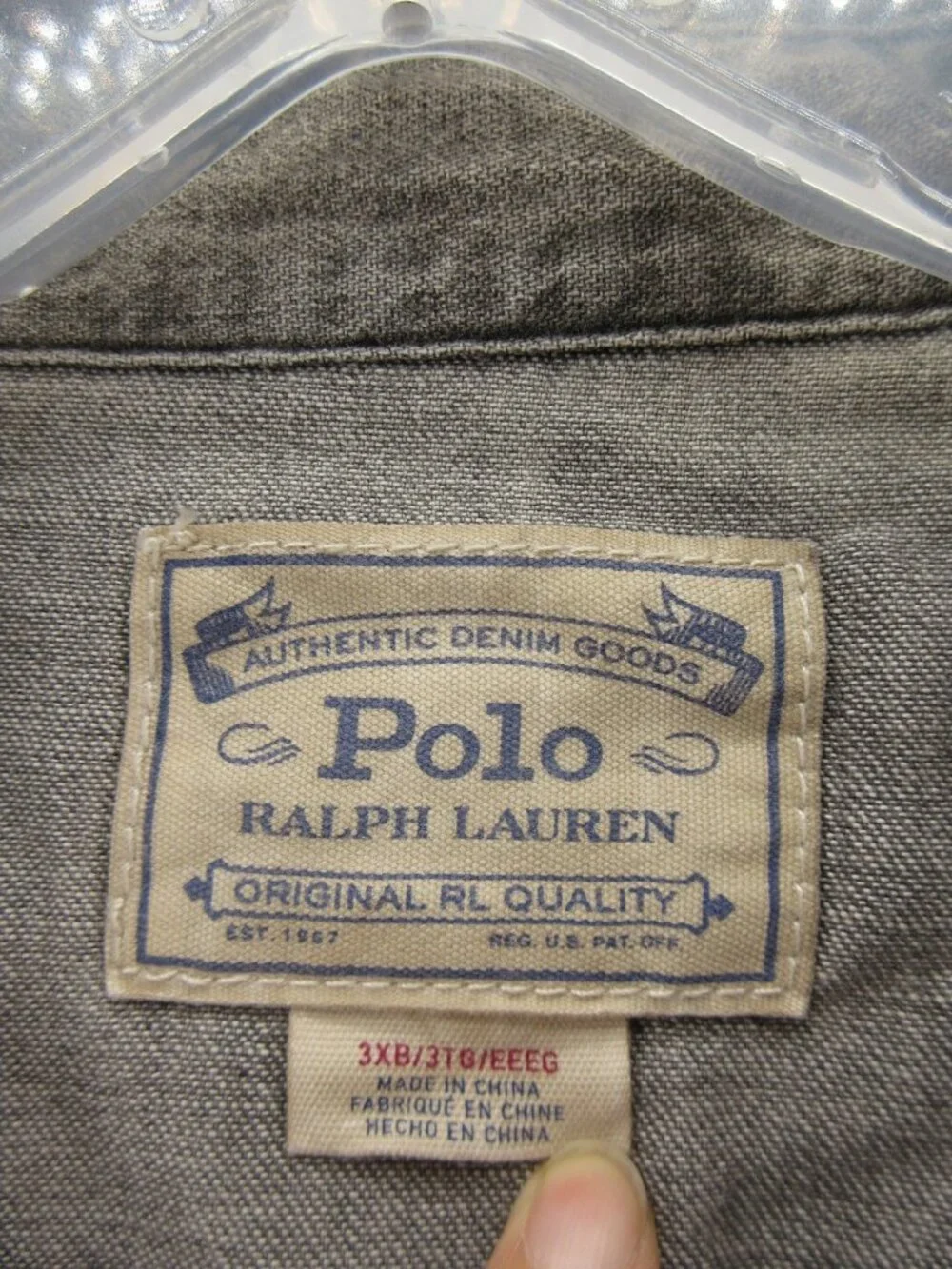 Polo Ralph Lauren Shirt 3XB Big Western Pearl Snap Denim Cowboy Rodeo